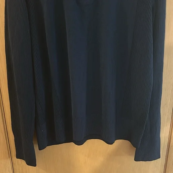 Fairbault Woolen Mill Co Wool Ribbed Quarter Zip Sweater New Navy Blue Size XL
